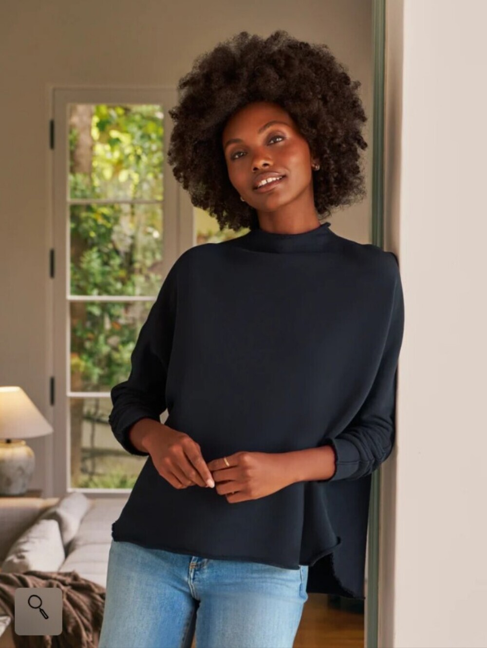 FRANK & EILEEN effie funnel neck capelet sweater - size small